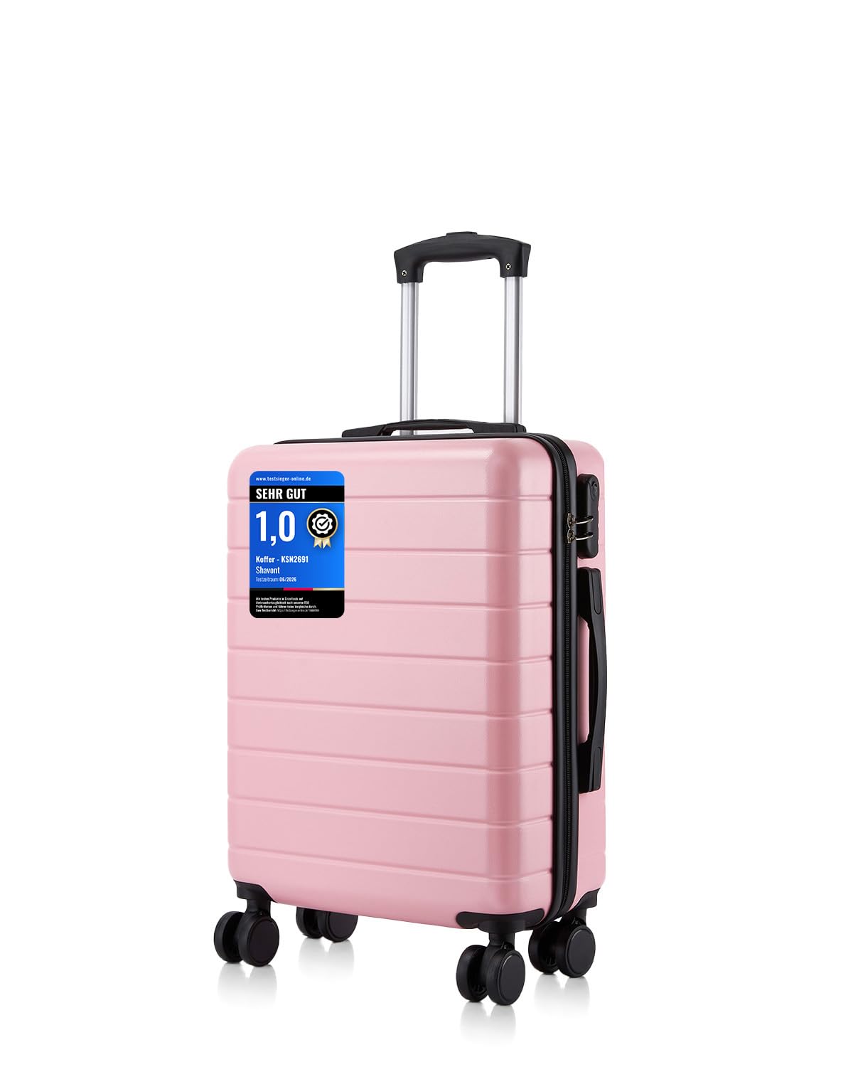 Shavont Handgepäck Koffer 55x40x20cm, Leichter ABS+PC Reisekoffer für Flugzeug, Ryanair Trolley mit 4 Rollen, Hartschalenkoffer für Eurowings, Kabinenkoffer für EasyJet und Business Reisen