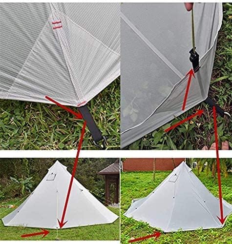 Miniatura 3 de Tienda de campaña negra ultraligera para 4 personas Tipi Hot Tent con estufa ignífuga Jack para tubos de combustión con 2 puertas Altura 6.5 FT