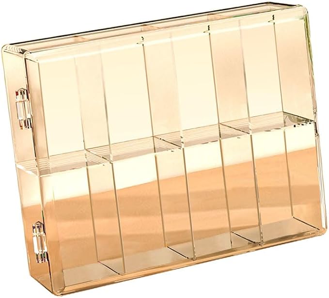 Derefine 8 Grid Cartoon Anime Figure Display Storage Box, 8 Compartment Transparent Anime Figure Display Case, Durable Space Saver Multipurpose Organizer Storage Box for Home