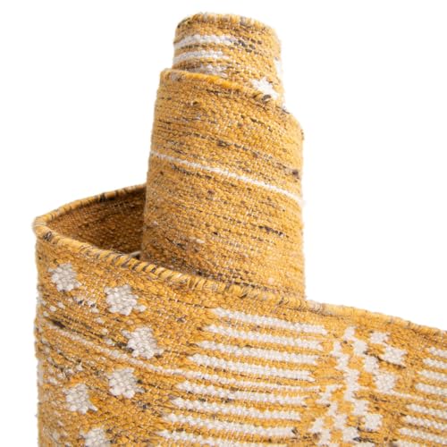 Tapete Eco Bohemio Lavable 8x10 Amarillo Mostaza miniatura 4