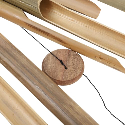 Campanas de viento de bambú exteriores con música melodiosa para decoración natural 4