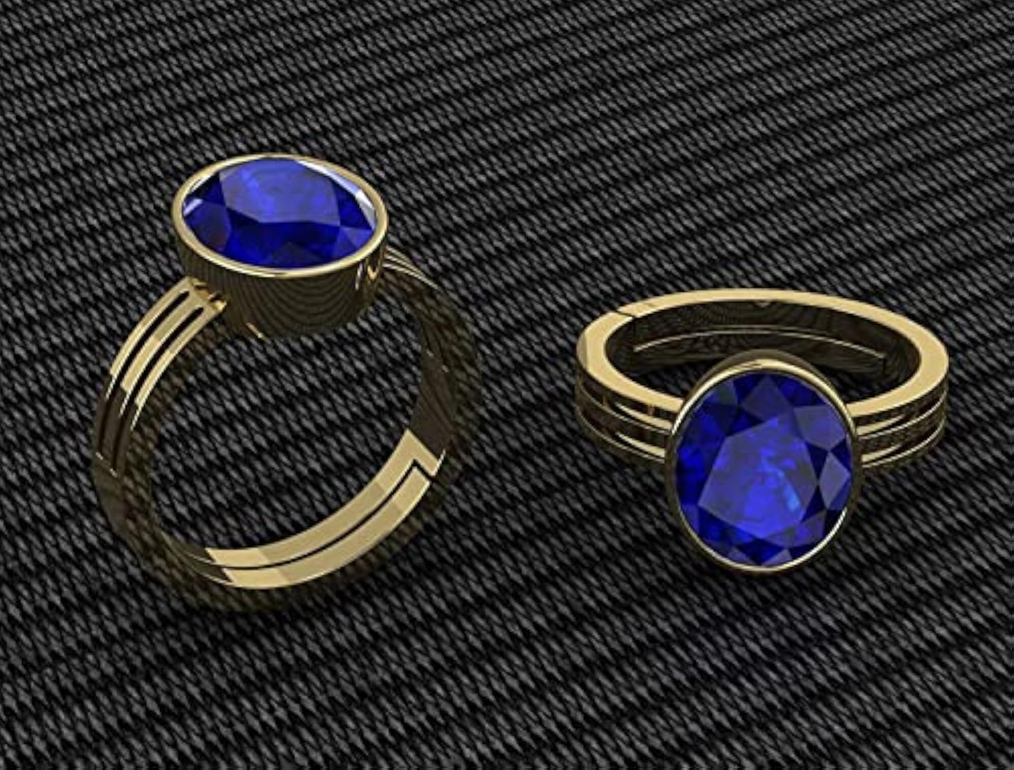 14.25 Ratti 13.72 Carat Neelam Ring Blue Sapphire Adjustable Ring, Unisex