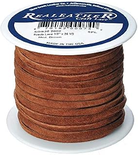 Realeather Suede Lace, 1/8" x 25 yd, Medium Brown