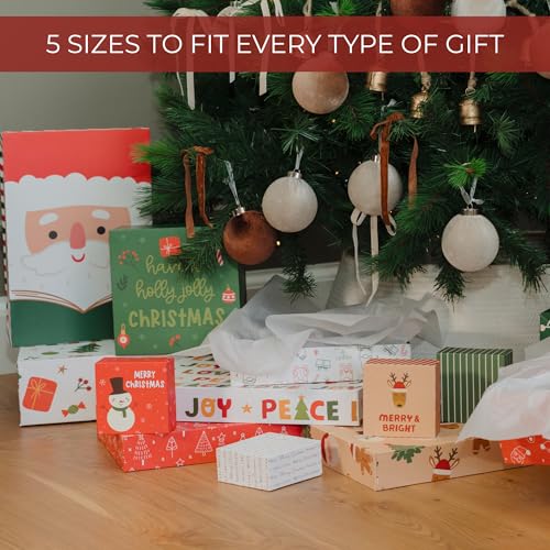 ZICOTO Beautiful Christmas Gift Boxes Set of 15 - Stylish Holiday Present Boxes with Assorted Festive Designs for Easy Christmas Gift Wrapping - Perfect Variety Set for Shirts, Clothing and More - Image 5