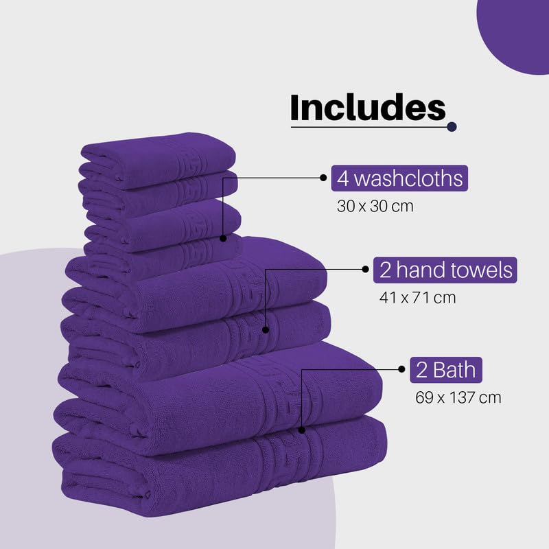 Indus Textiles 100% Egyptian Cotton Towel Sets 8 Piece - Image 3
