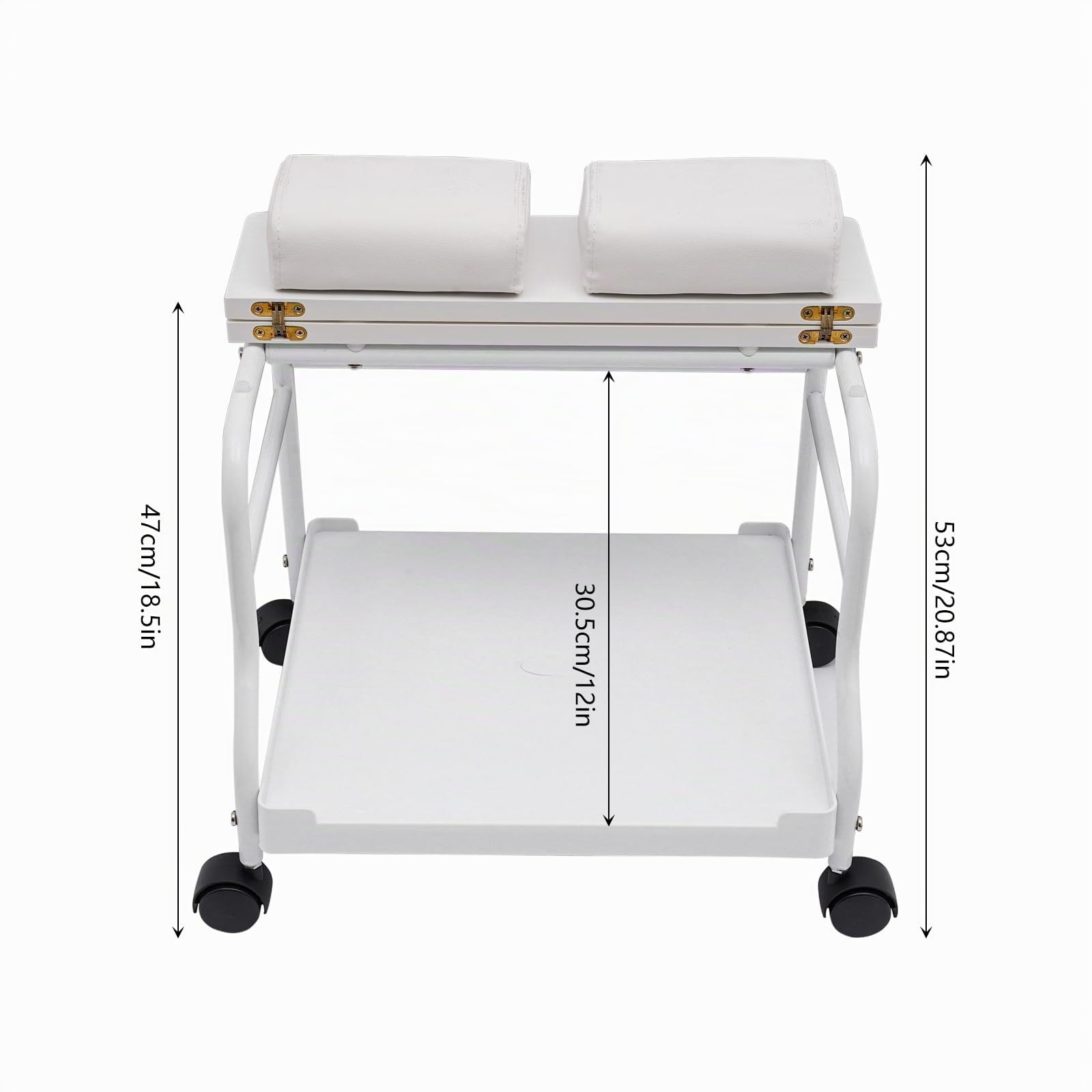 MINRS Fußbad Spa Portable Trolley Pediküre Maniküre Wagen für Beauty Salon Tragbarer Trolleywagen für Fußruhe für Fußstütze oder Pediküre 50 * 42 * 47 cm, Weiß