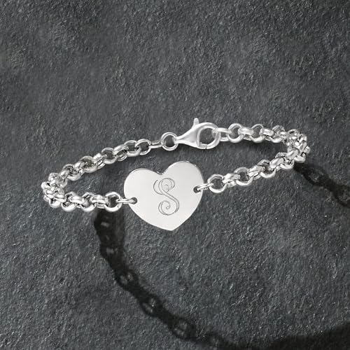 Ross-Simons Italian Sterling Silver Personalized Heart Bracelet3