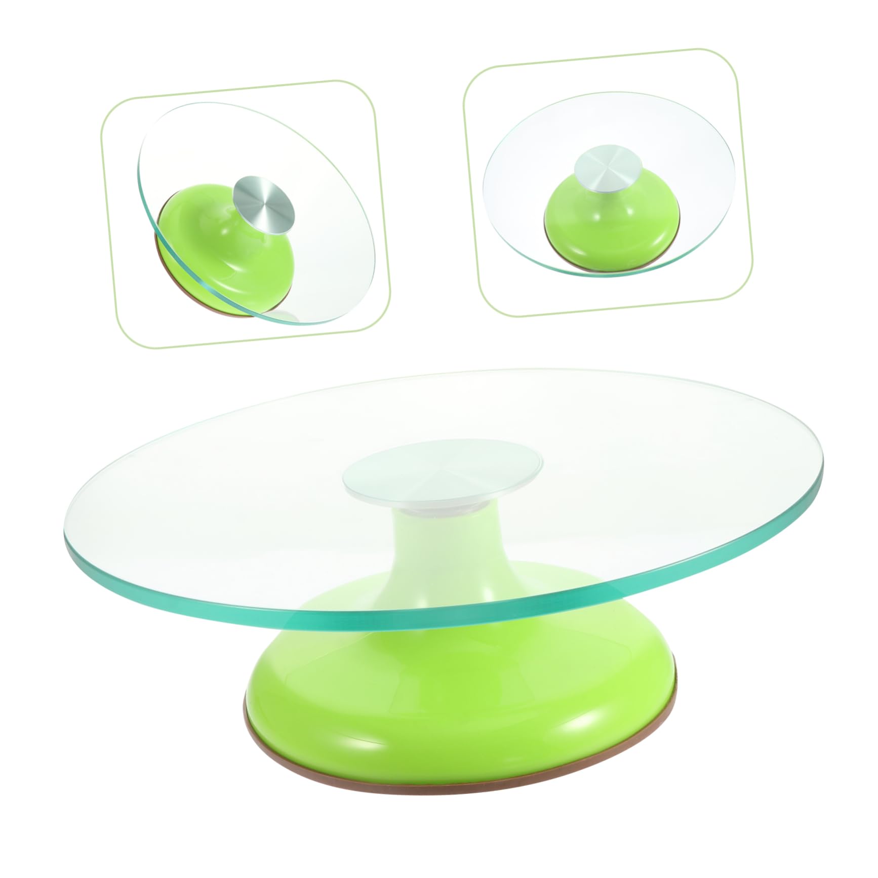 Plataforma Giratoria para Pasteles de Vidrio Templado 12 Pulgadas Verde