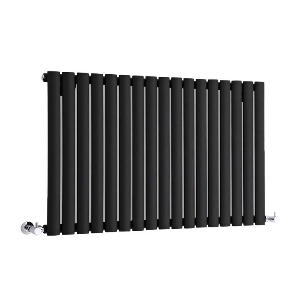 Milano Aruba Black Horizontal Single Oval Panel Radiator - 635mm x 826mm — image 1