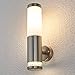 Produktbild Lindby Edelstahl Wandleuchte aussen, Wandlampe aussen IP44, 1x 11W E27 (exklusive) & 1x 0,7 W LED A++, Außenbeleuchtung Wand, Aussenwandleuchte