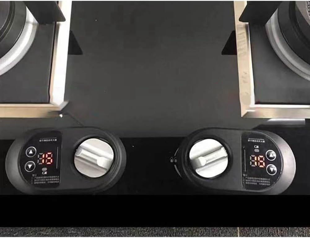 Gas Stove Automatic Fire Off Kitchen Smart Switch Anti-Dry Parts Natural Gas Gas Stove (Left Switch), Silver&black