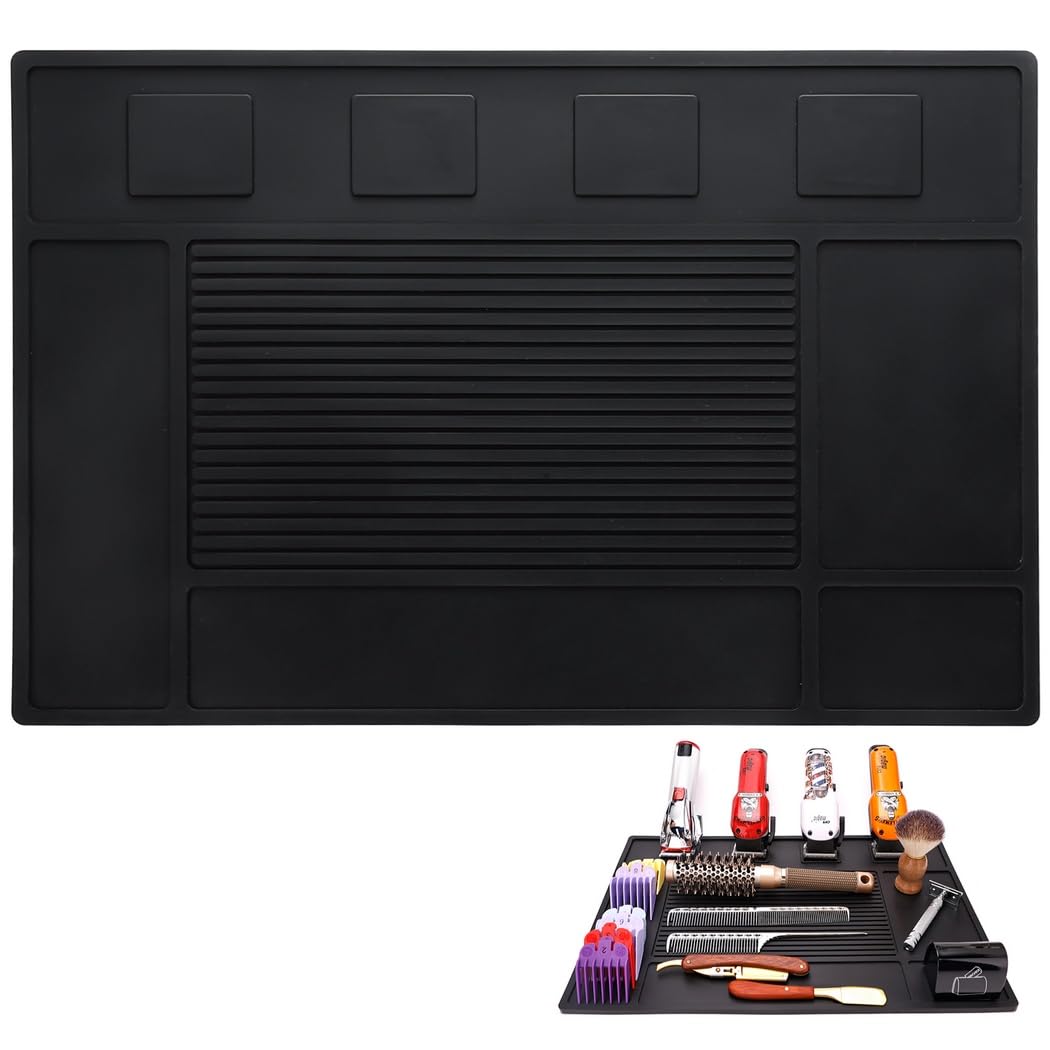 Barber Tool Organizer Mat, Haarschnitte und -tücher, enthärter - weichen silikon-haarspray - tücher, die die magnetische Salon - getragen und die büroraum - und enthärter (schwarz)