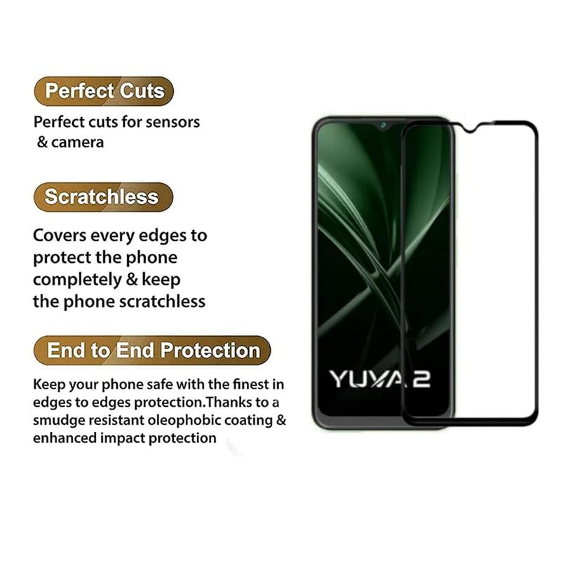 Image of Edge To Edge Screen Protector Tempered Glass For Lava Yuva 5G With Easy Installation Kit