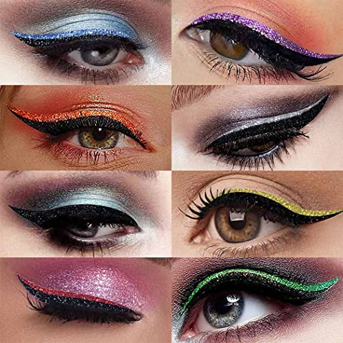 Uranian Eyeliner Stickers Glitter Eyeliner Stickers Instant Adhesive Eye Line Strip Reusable Eyeshadow Stickers Colorful Eyelid Tape For Party Eye Makeup Tool For Women And Girls (Red) #TOP5
