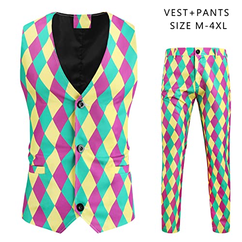 Mens Slim Fit 2 Piece Suit 3D Print One Button Jacket Vest Pants Set 2023 Fall Fashion Party Prom Tuxedo Suits2