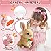 Fiopet Easter Basket Stuffer Realistic Bunny Toy, 2025 New Bunny Toys Educational Interactive Toys Bunnies Can Walk and Talk, Handmade Hopping Realistic Toy for Kids (Brown)