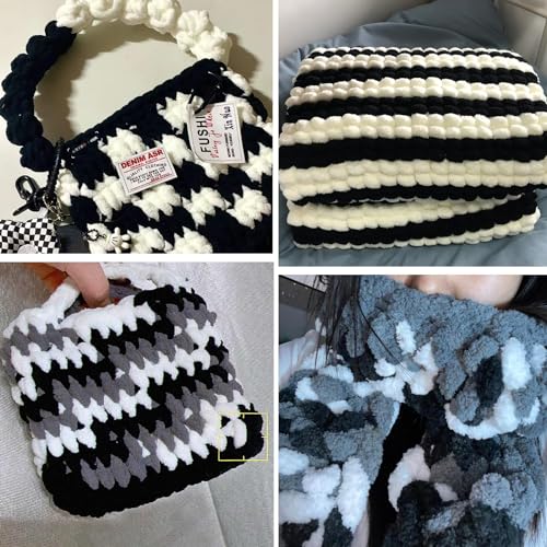 Chunky Wool Yarn 250g 2, Knitting Wool Yarn Coarse Yarn Multi-Colored Knitting Yarn for Crochet, 2cm Soft Chunky Yarn for Yarn Projects Making Handmade Bags Hats Blankets Pillow Cushion Cat Bed - Image 3
