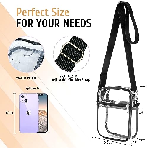 Clear Crossbody Purse Bag - Stadium Approved Concert Sports Bag for Women with Adjustable Strap2