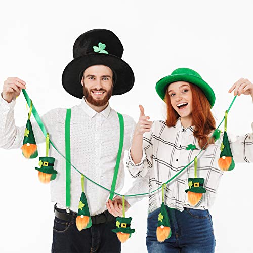 St. Patrick's Day Gnome Ornament Handmade Swedish Tomte Hanging Ornament Irish Leprechaun Gnome Plush Doll Ornament For St. Patrick's Day Christmas Party Home Decoration (Dark Green,12 Pieces) #TOP6