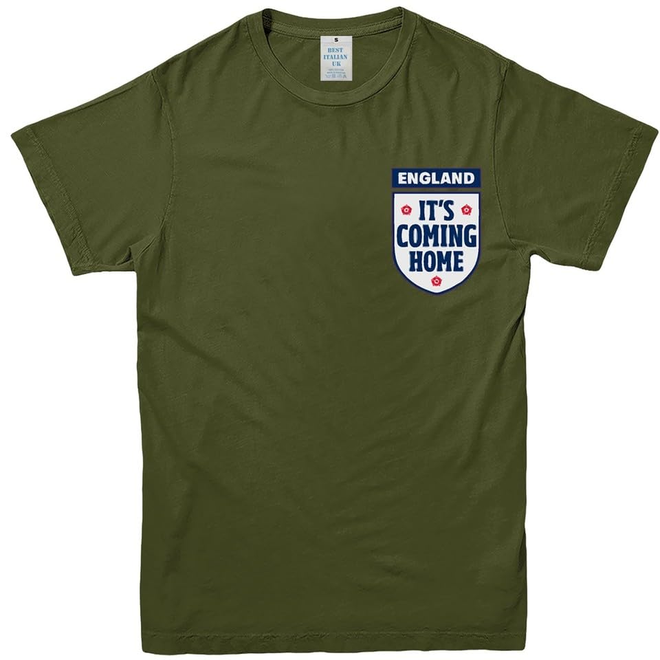 England Tshirt Tee Top World Cup 2026 Football It's Coming Home Mens Kids Unisex Khaki