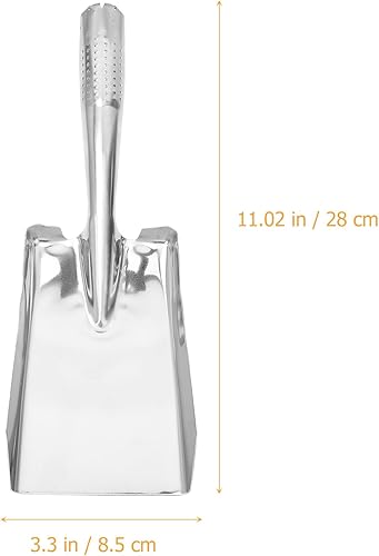 Miniatura 2 de 1 pala de jardín de acero inoxidable, mini pala de mano de nieve, herramienta de jardín para plantar suelo, excavar, trasplante, alisado (pala plana)