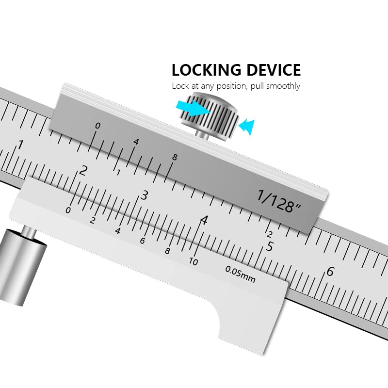 Calibrador Vernier para Marcado 0-200mm Acero Inoxidable miniatura 7