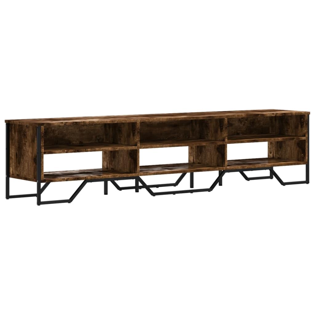 vidaXL Tv-meubel 180x34x41 cm bewerkt hout zwart, tv kast, wandkast, tv dressoir, opbergkast, tv kastje, tv wandmeubel, wandmeubel, dressoir
