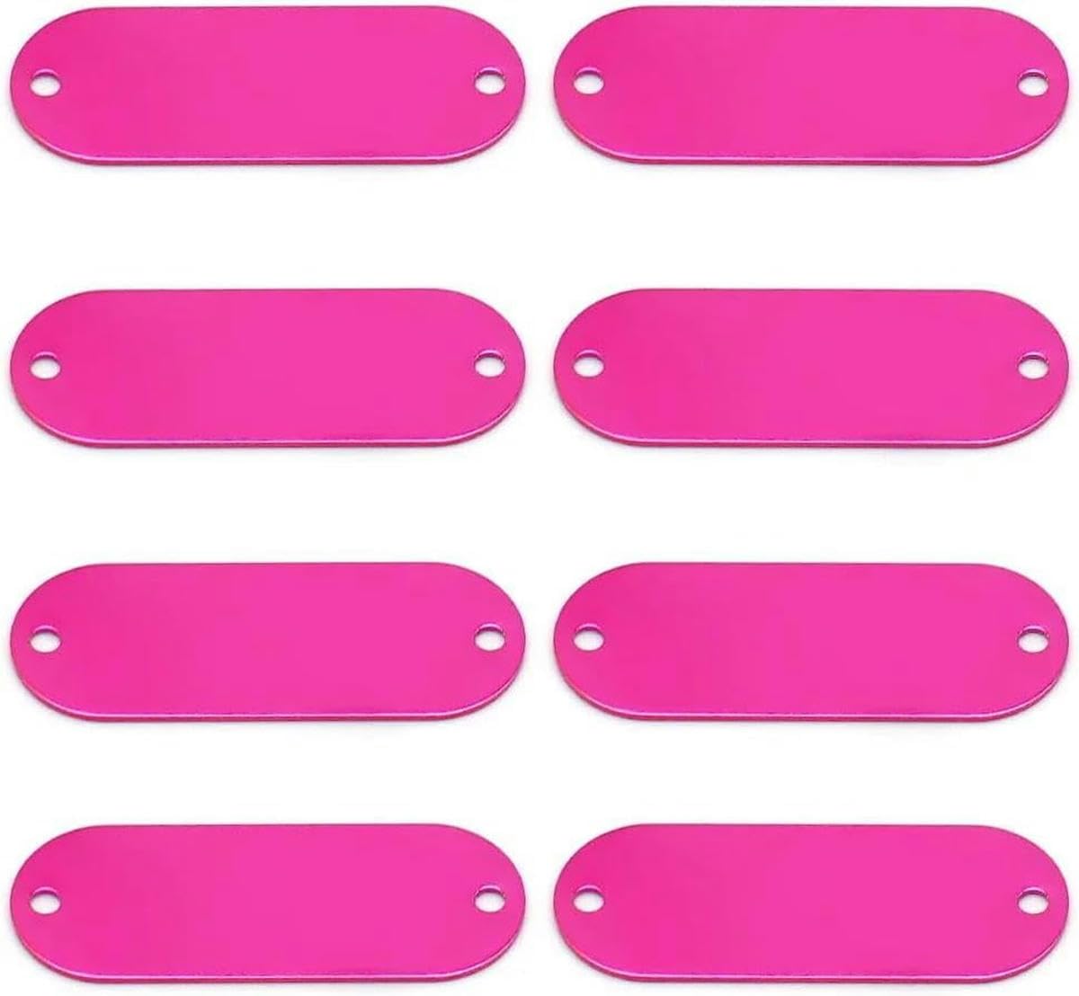 Lot de 100 étiquettes d'identification personnalisées pour chien, anti-perte, pour collier d'animal de compagnie, vierges, gravées sur mesure, nom, numéro de téléphone, adresse, pendentif, rose rouge
