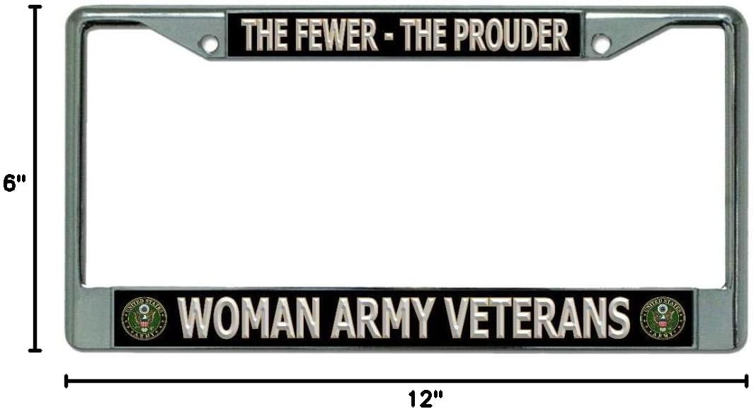 Woman Army Veterans Chrome License Plate Frame