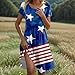 American Flag Dress for Women Independence Day Graphic Maternity Fashion Casual Festival Stars Stripe O Neck 4th of July Outfit Vestidos De Verano para Mujer 2025