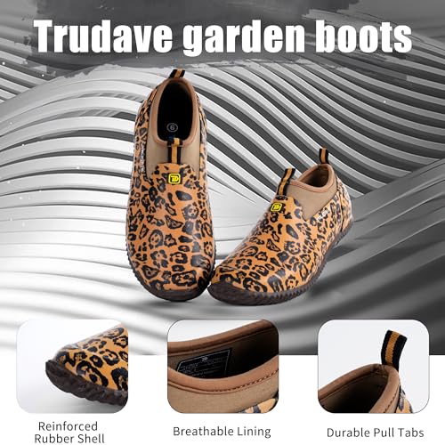 Image of Trudave Garden Shoes for Men & Women, Waterproof Rubber Shoes with 4.5mm Neoprene, Womens Rain Boots for Gardening,Size 6-13