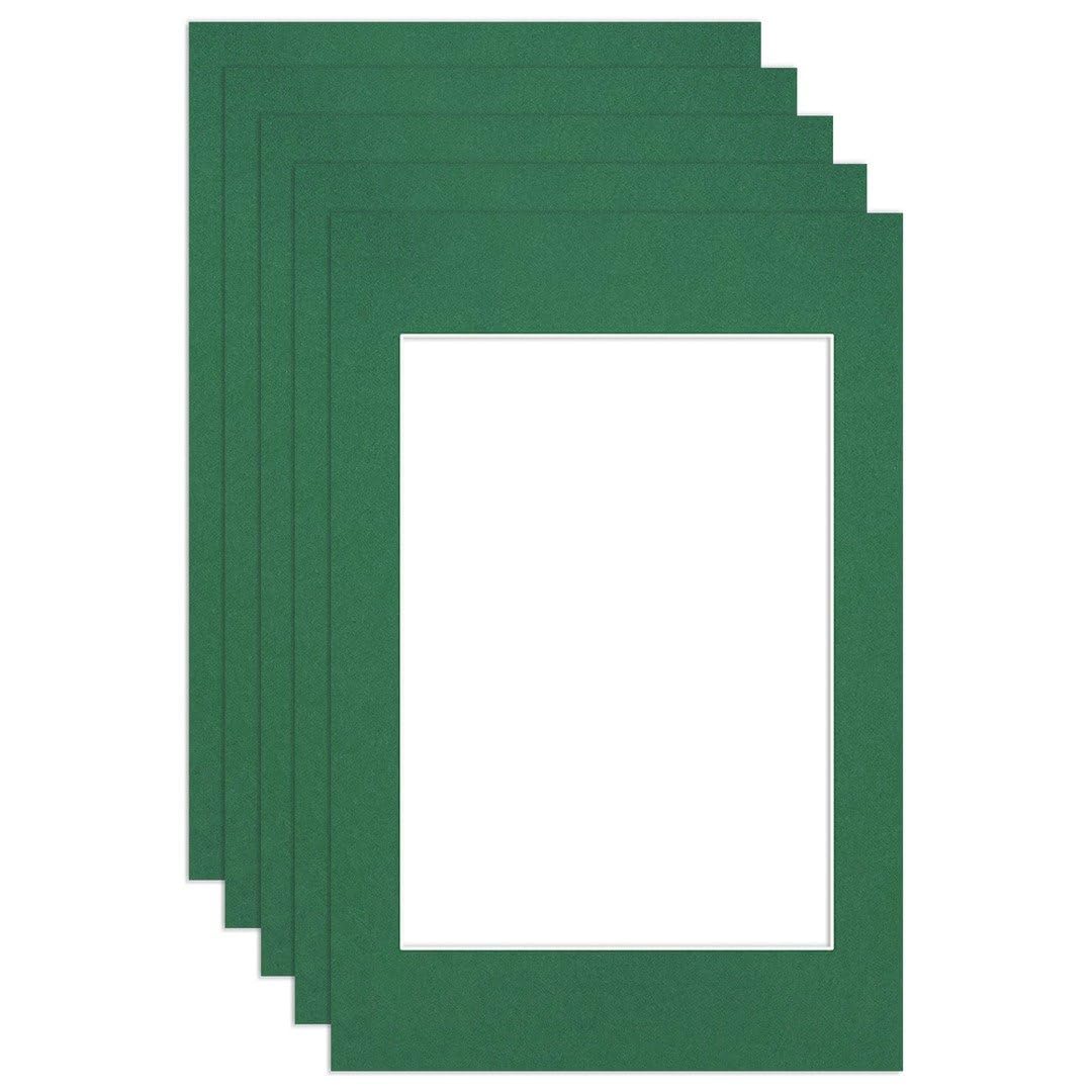 Procut Global 60x40cm Emerald Picture Mounts to Fit A3 Aperture - Precision Cut Cardboard Photo Mount - Ideal for Frames, Prints, Artwork & Certificates - Sizes & Colours Available - 5 Pack โ image 1