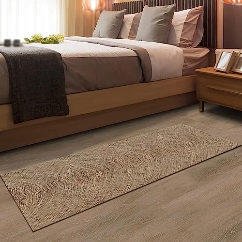 Tapis de couloir lavable long tapis de cuisine antidérapant marron rétro 110x200