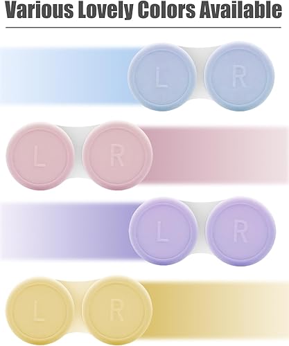 Miniatura 7 de Paquete de 4 fundas para lentes de contacto, kit de repuesto para viajes, uso diario (azul)