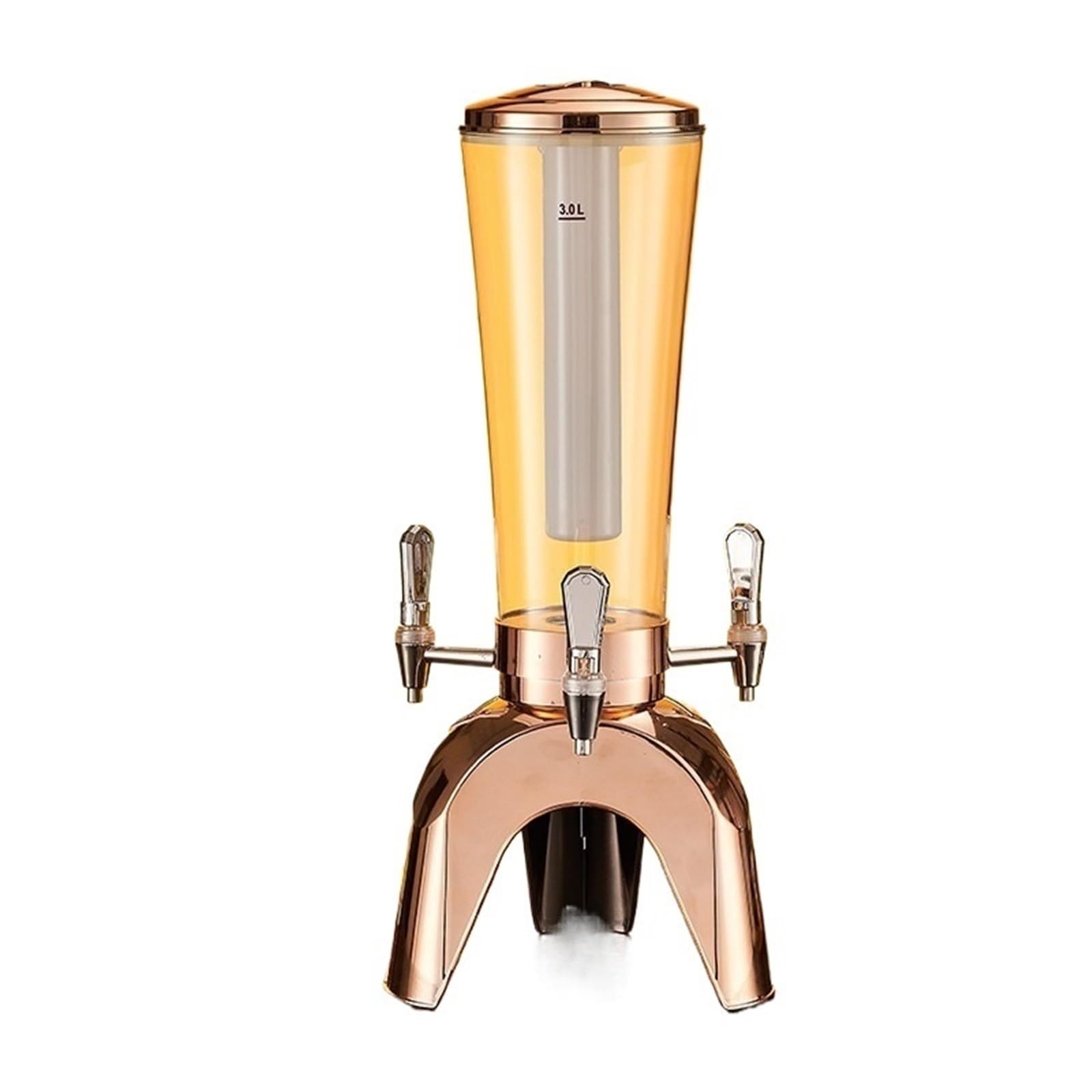 distributeurs de boissons Tour de bière 3L/100oz, distributeur de boissons avec Tube à glace et distributeur de boissons alcoolisées de table à trois robinets for fête verre(Champagne)