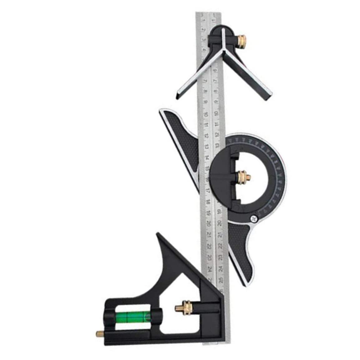 Carré combiné 300mm et rapporteur d'angle multifonctionnel pour menuiserie