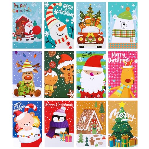 12 unidades mini blocs de notas de Navidad para niños, bolsa portátil, cuadernos, Navidad, pequeñ