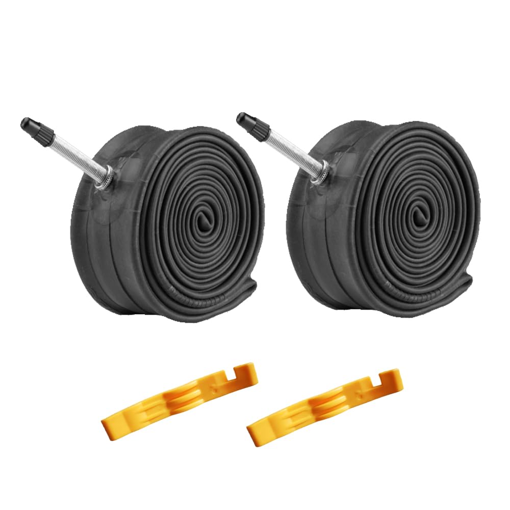 Pack of 2 26x1.9/2.125 F/V35mm Presta Valve Mountain Bike Bicycle Inner Tube Compatible with 26x1.9/2.0/2.10/2.125 Mountain Bike Tire with 2 Bike Tire Levers