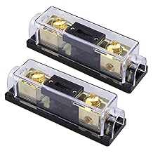 0/2/4 Gauge AWG in-Line ANL Fuse Holder 200A, Inline Fuse Block 200 Amp for Car Audio Amplifier Black Base 2 Pack