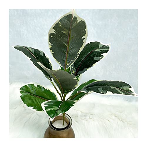 VNSMM Plantas Decorativas Rama de Plantas Artificiales de 43cm, árbol de Ficus Falso, follaje de Roble para la decoración de Escritorio de la habitación del hogar Planta Artificial(Without Pot F)
