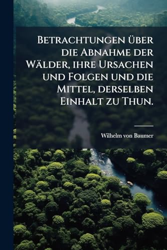 Betrachtungen über die Abnahme der Wälder, ihre Ursachen und Folgen und die Mittel, derselben Einhalt zu Thun. (German Edition)