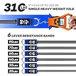 Heavy Resistance Bands for Working Out, NITEEN Resistance Bands with Handles Weight Exercise Bands for Men Women, Workout Bands with Door Anchor and Ankle Straps Strength Training Equipment - Image 2