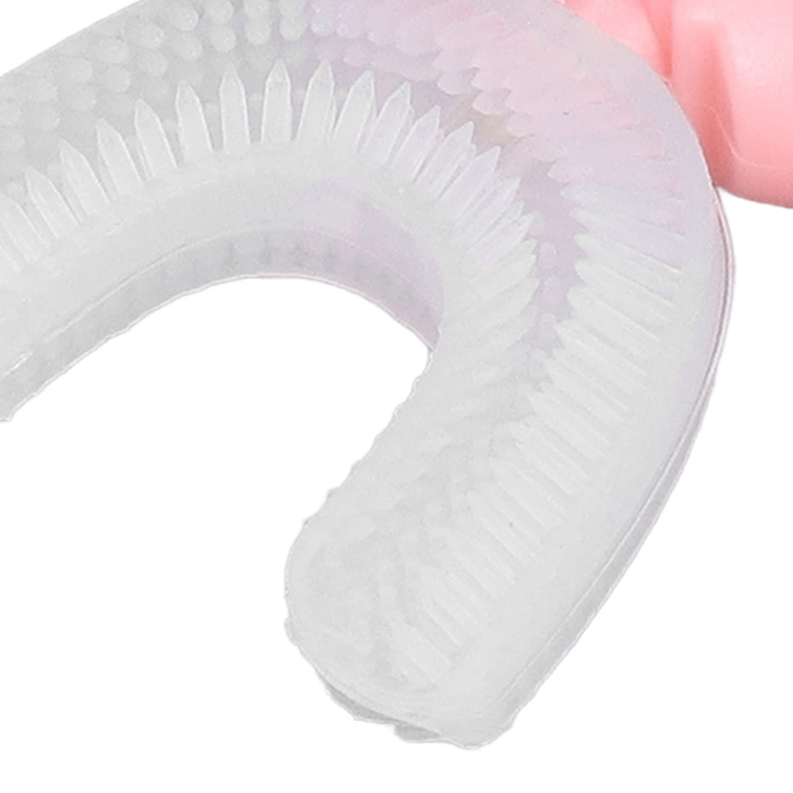 aqxreight U-förmige Zahnbürste für, Babys, Niedliche Cartoons, Zuhause, Reisen, Tragbare Silikon-Kopfreinigungszahnbürste, Rosa, Sorgt für eine Saubere Reinigung der U-förmigen Zähne Rund um die