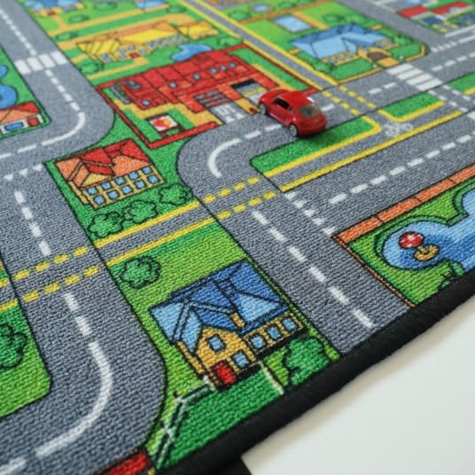 Decoweb Tapis de Jeu Enfant - Circuit de Voiture - Ville - 120 x 170 cm