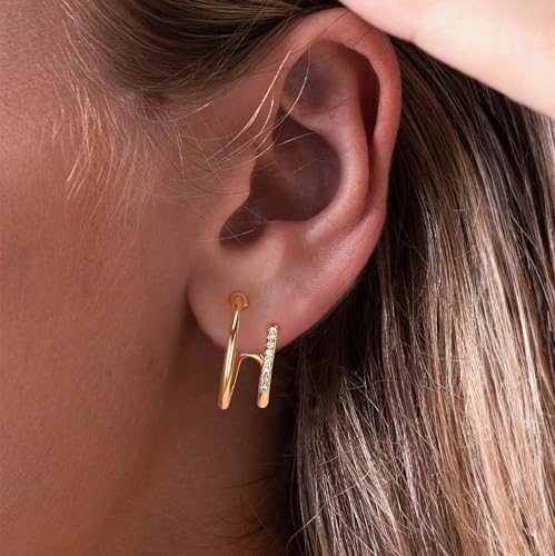 LOYATA Earring Stud Sets for Women 14K Gold Plated 925 Sterling Sliver Post Small Stud Earrings for Women Hypoallergenic Gold Trendy Jewelry for Women2