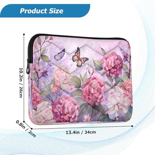 Funda para laptop de 13-14 pulgadas con diseño floral y mariposas miniatura 3