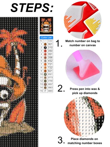 Electric Shift Diamond Painting Kit, Includes 4 Separate 6X8In Canvases, Each Canvas Is Full Drill With Round Diamonds,Beach And Skull Themed Diamond Painting Kits, Diy Decor, Craft Kit, #TOP4