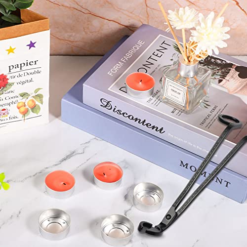 100 Pcs Aluminum Tea Lights Cups, Metal Tea Light Tins With 100 Pcs Candle Wicks Empty Candle Jars Candle Containers Candle Mold For Diy Candles Making Supplies #TOP4