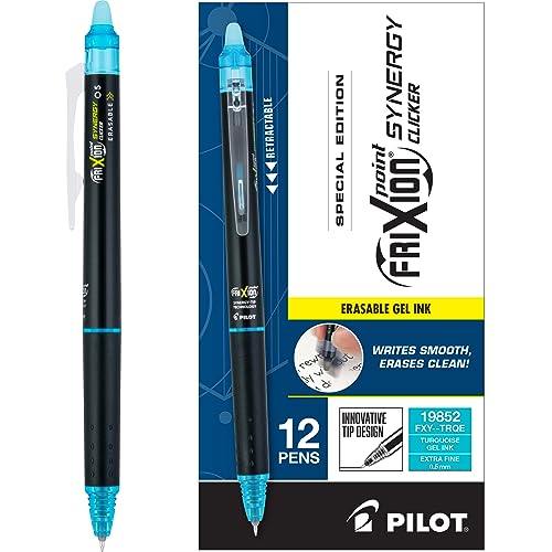 Stylo gel effaçable FriXion Synergy Pilot turquoise lot de 12