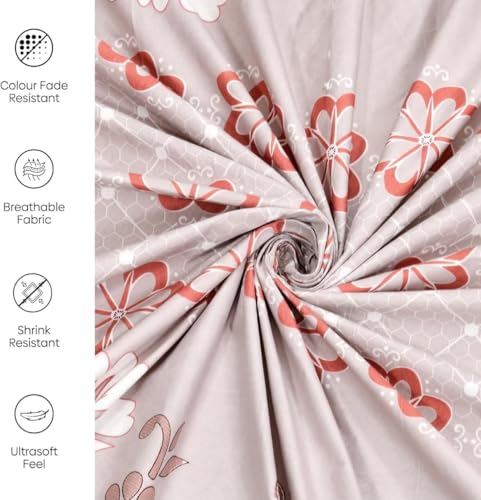 Image of 215 TC Glace-Cotton All Around Elastic Fitted Bedsheet, Elastic Fitted Bedsheet Single Size Bedsheet for Single Bed with 1 Pillow Cover, Size - 72 x 36 x 8 Inch Color